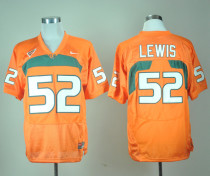NCAA Nike Miami Hurricanes #52 Ray Lewis Orange Jersey