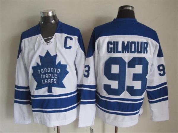 NHL Toronto Maple Leafs #93 Gilmour White Jersey with C Patch
