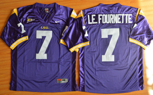2015 LSU Tigers #7 Leonard Fournette NCAA Football Jersey Purple