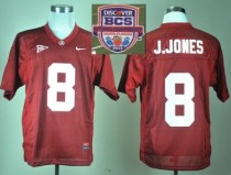 2013 BCS National Championship Alabama Crimson #8 J JONES Red Authentic Jersey