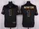 Mens Carolina Panthers #1 Cam Newton Pro Line Black Gold Collection Jersey