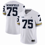 NCAA Michigan Wolverines #75 Schofield White Football Jersey