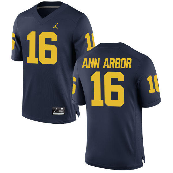 NCAA Basketball Michigan Wolverines #16 Ann Arbor College Blue Jersey