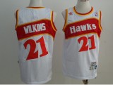 NBA Atlanta Hawks #21 Wilkins White Throwback Jersey