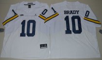 NCAA Jordan Brand Michigan Wolverines Tom Brady 10 College Football  White Elite Jersey