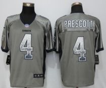 NEW Nike Dallas Chargers 4 Prescott Drift Fashion Gray Elite Jersey