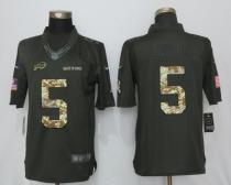 New Nike Buffalo Bills 5 Taylor Anthracite Salute To Service Limited Jersey