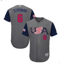 2017 World Baseball USA #6 Stroman Grey Classic Jersey