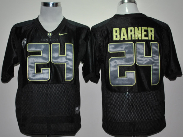 NCAA Oregon Ducks #24 Kenjon Barner  Black  Pro Combat Jersey