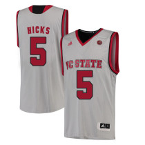 NCAA NC State Wolfpack #5 Hicks College Basketball White Jersey