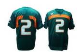 Wholesale NCAA Miami Hurricanes #2 green with no name football jersey
