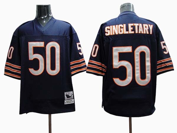 Blue Singletary Bears NFL Throwback #50 Jersey