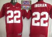 2013 BCS National Championship Alabama Crimson 22 Ingram Red Jersey