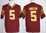 Florida State Seminoles (FSU) # 5 Jameis Winston Red Color Jersey