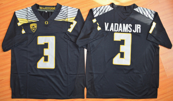 NCAA Oregon Duck Vernon Adams Jr #3 Black Jersey