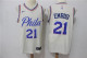 Nike NBA Philadelphia 76ers #21 Embiid Cream Jersey