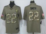 New Nike Minnesota Vikings 22 Smith Olive Camo Carson Salute to Service Limited Jersey