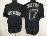 Colorado Rockies  #17 Todd Helton Black Fashion Jersey