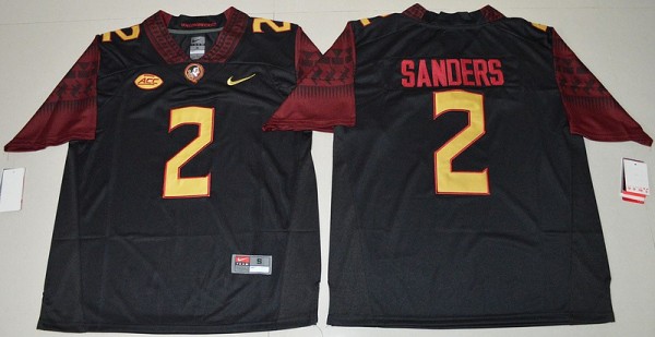 NCAA Florida State Seminoles #2 Deion Sanders Limited Football Black Jersey