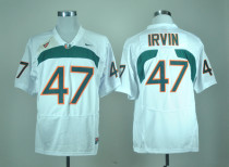 NCAA Nike Miami Hurricanes #47 Michael Irivin White Jersey