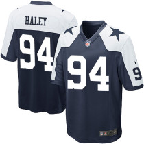 NFL Dallas Cowboys #94 Haley Thanksgiving Blue Game Jersey