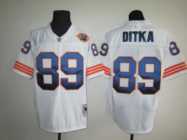 Mike Ditka White Jersey, Reebok Chicago Bears #89 Throwback Jersey