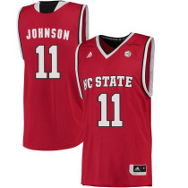 NCAA NC State Wolfpack #11 Johnson College Basketball Red Jersey