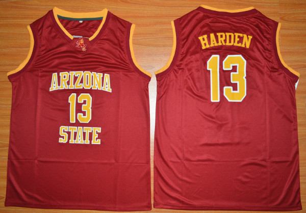 NCAA Arizona State Sun #13 Devils James Harden College Basketball Jersey Red