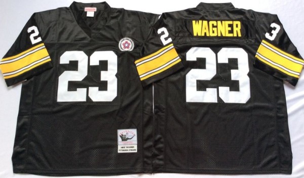 NFL Pittsburgh Steelers #23 Wagner Black Throwback Jersey