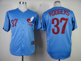 MLB Montreal Expos #37 Rodgers Blue Jersey