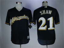 MLB Milwaukee Brewers #21 Shaw Blue Elite Jersey