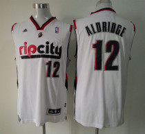 Adidas NBA Portland Trail Blazers 12 Lamarcus Aldridge Pride Fashion New Revolution 30 Swingman Rip City White Jersey