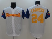 2017 World Baseball Venezuela #24 Cabrera White Classic Jersey