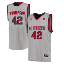 NCAA NC State Wolfpack #42 Thompson College Basketball White Jersey