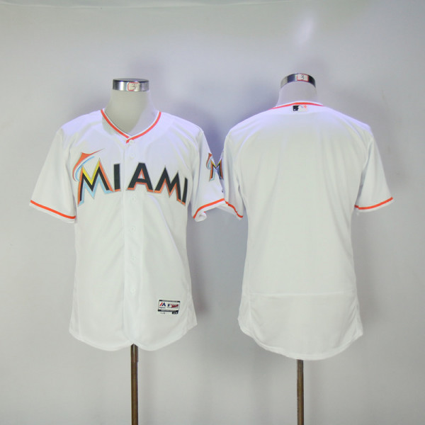 MLB Miami Marlins Blank White Elite Majestics Jersey