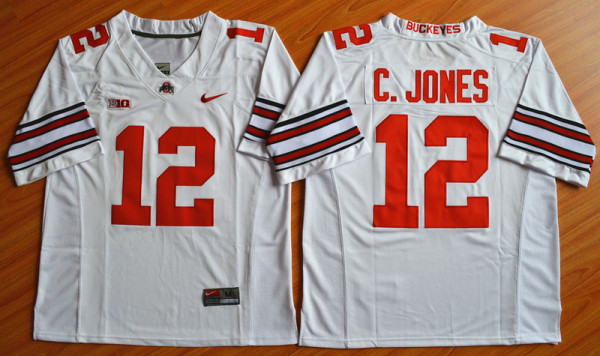 NCAA Ohio State Buckeyes #12 Cardale JonesFootball Jersey White
