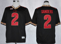 Florida State Seminoles (FSU) #2 Deion Sanders Black Jersey