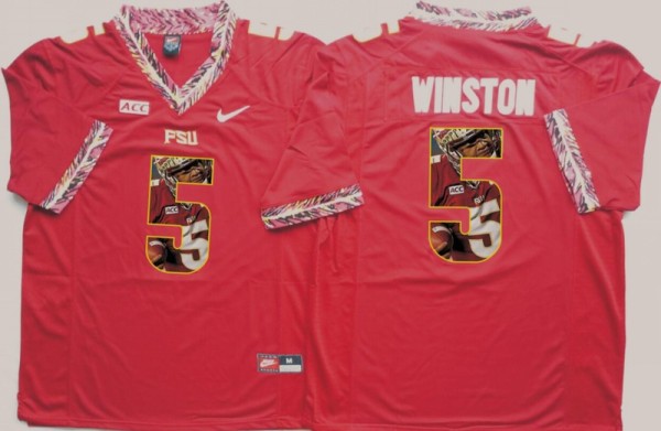 NCAA Florida State Seminoles Red #5 Winston Fashion Jersey