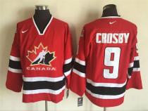 NHL Olympics #9 Crosby Red Throwback Jersey