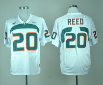 NCAA Nike Miami Hurricanes #20 ED Reed White Jersey