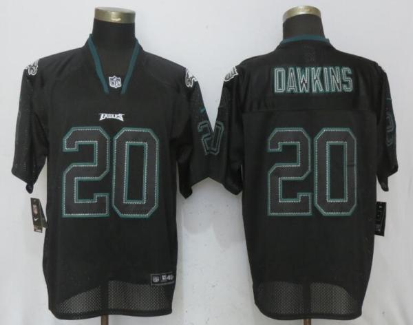 New Nike Philadelphia Eagles 20 Dawklns Lights Out Black Elite Jersey
