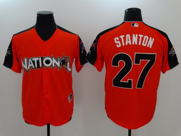 MLB National #27 Stanton Orange All Star Jersey