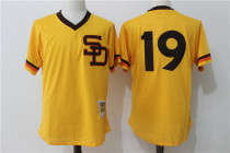 MLB San Diego Padres #19 Gwynn Yellow Throwback Jersey