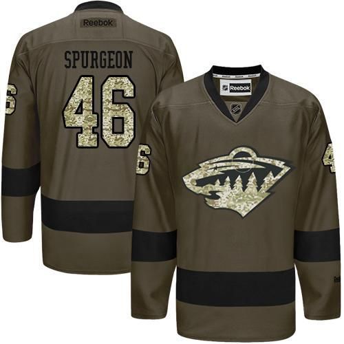 NHL Minnesota Wild #46 Jared Spurgeon Green Salute to Service Jersey