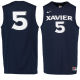 Nike Xavier Musketeers #5 Basketball Jersey Navy Blue