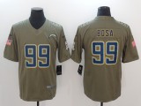 Mens San Diego Chargers #99 Bosa Olive Salute to Service Limited Jersey
