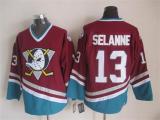 NHL Anaheim Ducks #13 Selanne Red Jersey