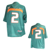 NCAA Miami Hurricanes #2 Green Jersey