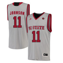 NCAA NC State Wolfpack #11 Johnson College Basketball White Jersey