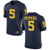NCAA Basketball Michigan Wolverines #5 Peppers College Blue Jersey